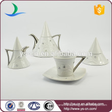 Versilberter Keramik-Kaffee-Set mit Diamanten